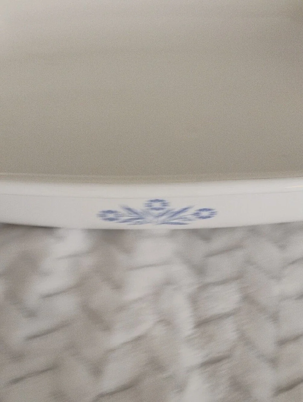 Vintage Corningware White Ceramic Tray with Blue Cornflower Motif
